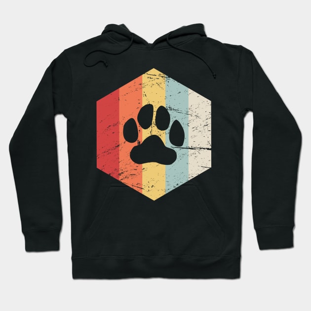 Retro Vintage Furry Paw Print Hoodie by MeatMan